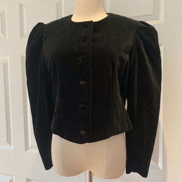 NWT Laura Ashley black velvet evening jacket US 8 - Picture 1 of 8